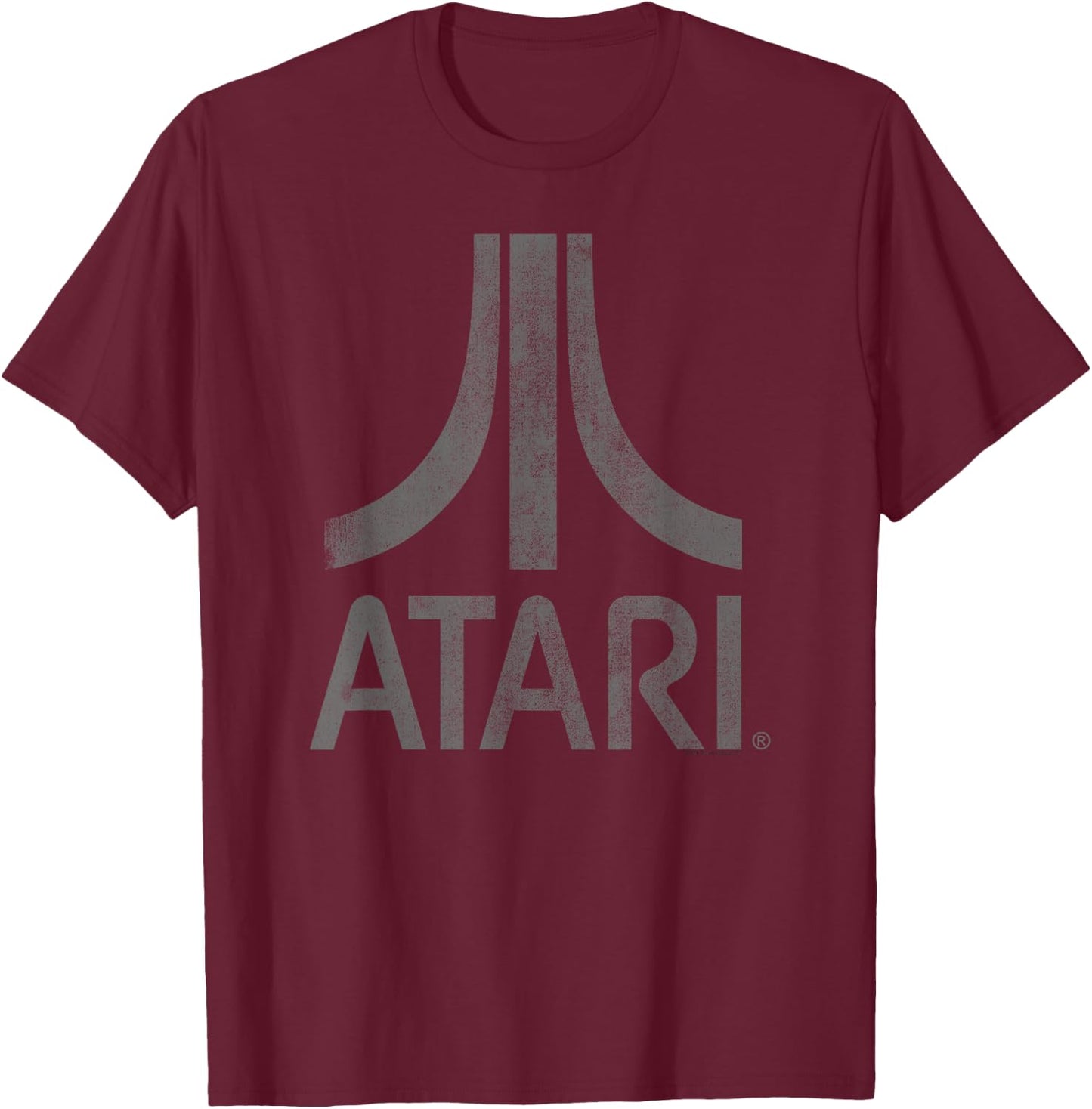 ATARI Distressed Mt. Fuji Iconic Game Logo T-Shirt - T-Shirt | Maroon