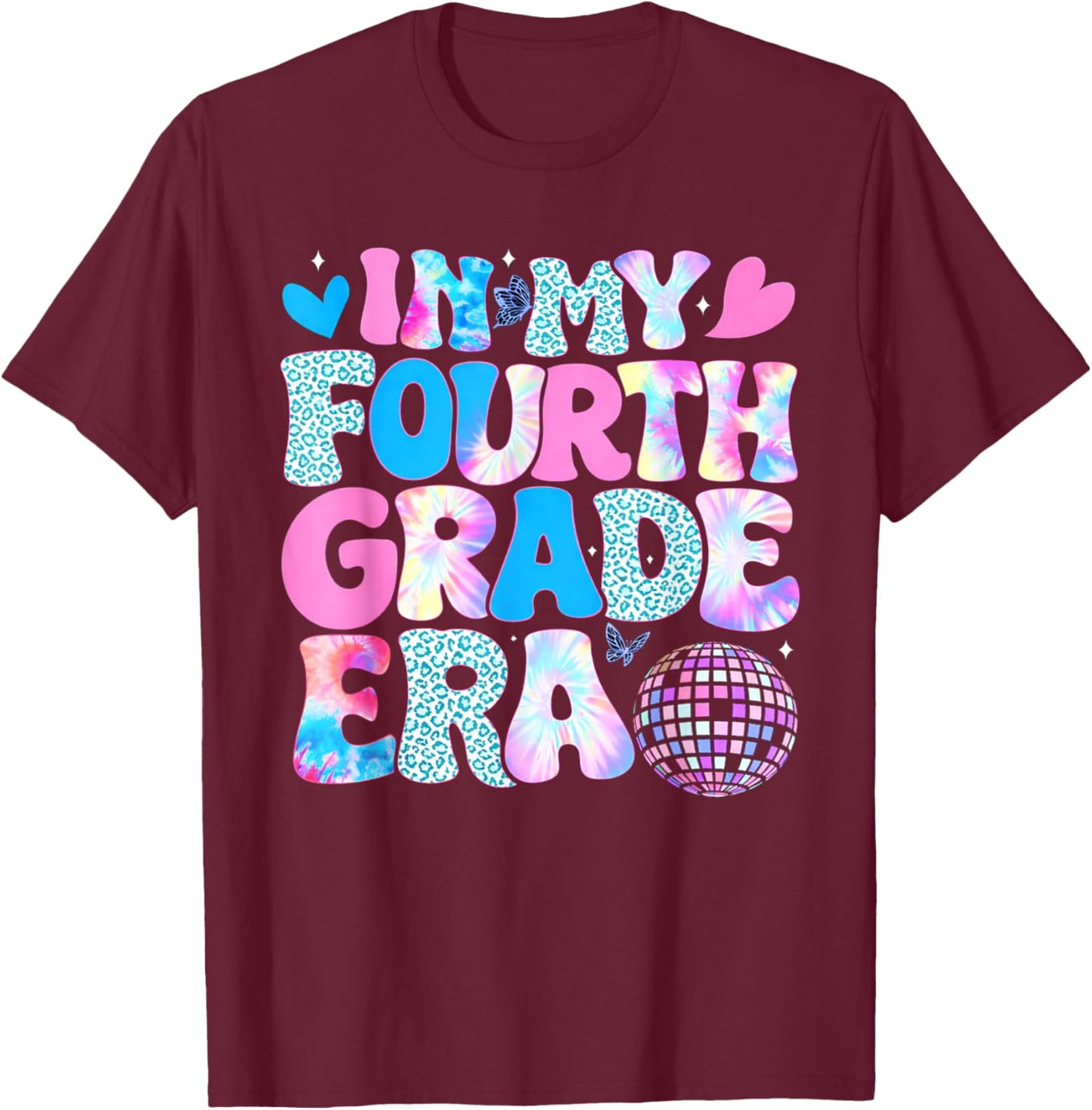 in My Fourth Grade Era 4th Grade Teacher Student Boy Girl T-Shirt - T-Shirt | Maroon