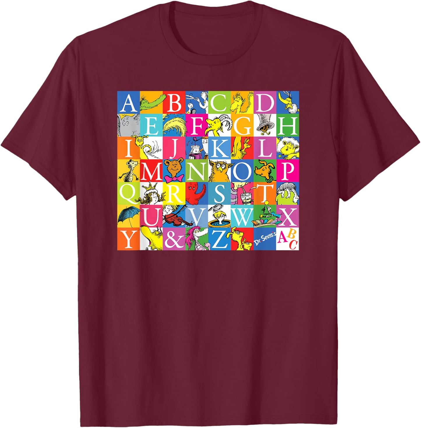 Dr. Seuss A to Z T-Shirt - T-Shirt | Maroon