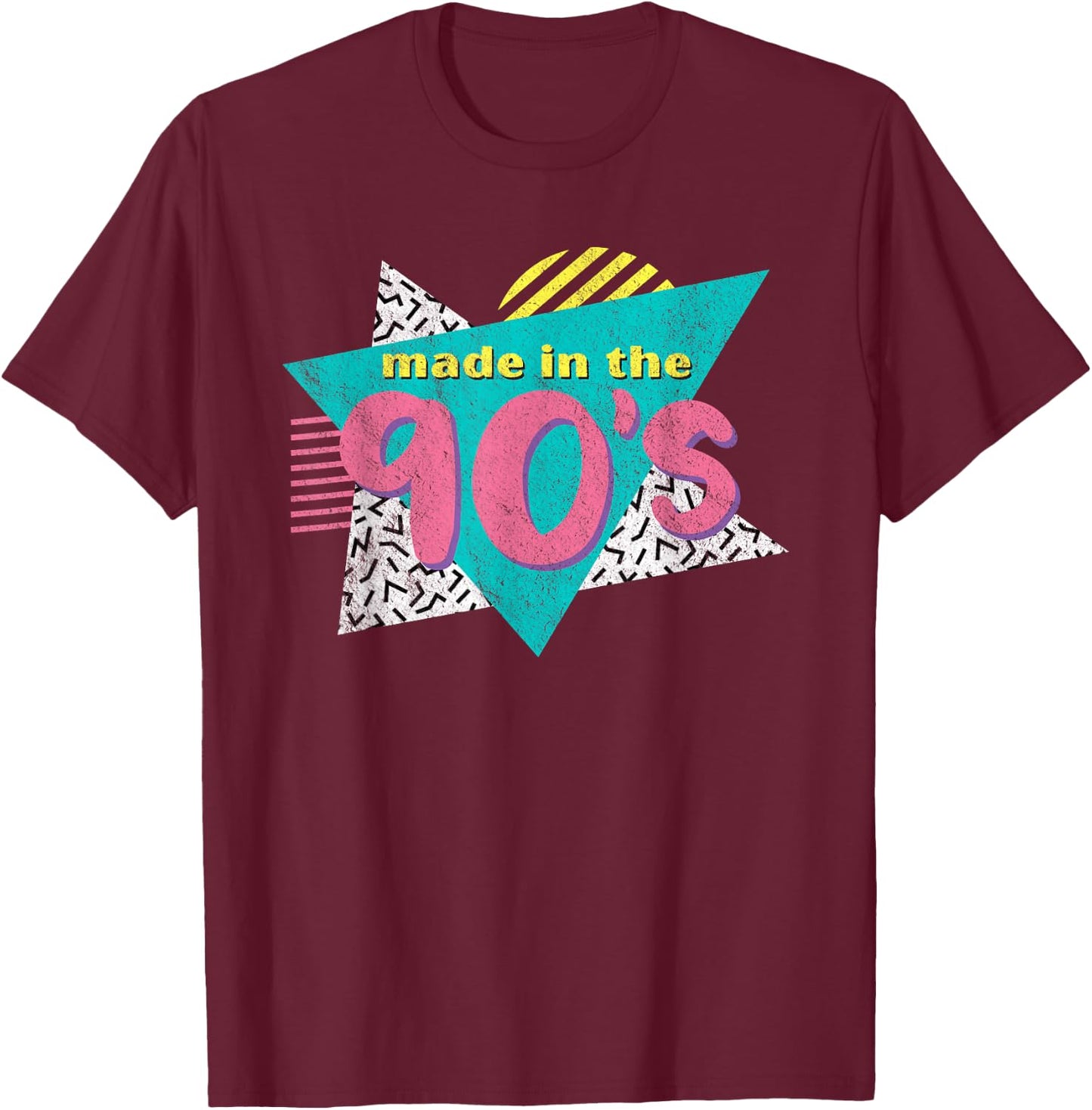 Made in The 90's Retro Vintage 1990's Birthday Gift T-Shirt - T-Shirt | Maroon