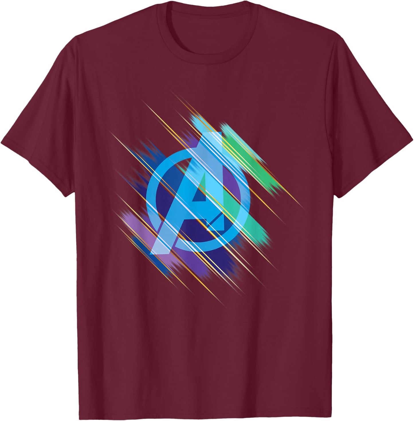 Marvel Avengers: Endgame Logo Blurred Ink T-Shirt - T-Shirt | Maroon