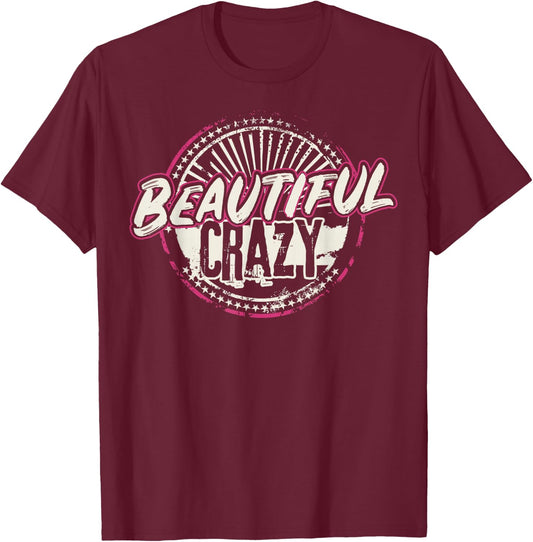 Crazy Women Beautiful Country Music Girl Design Idea Small T-Shirt - T-Shirt | Maroon