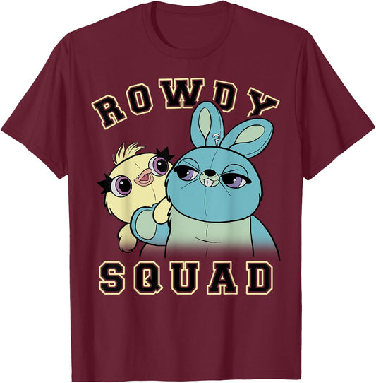 Disney Pixar Toy Story 4 Ducky & Bunny Rowdy Squad Friends T-Shirt - T-Shirt | Maroon