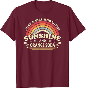 A Girl Who Loves Sunshine And Orange Soda T-Shirt - T-Shirt | Maroon