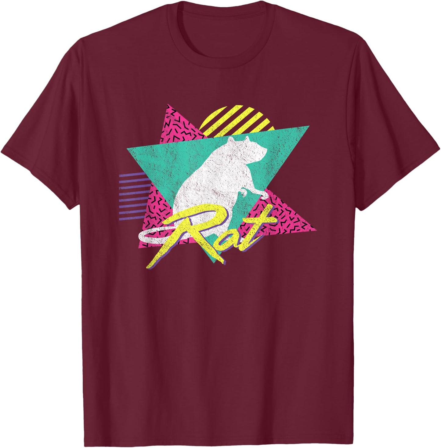 Vintage Retro 80s Or 90s Cool Rat T-Shirt - T-Shirt | Maroon
