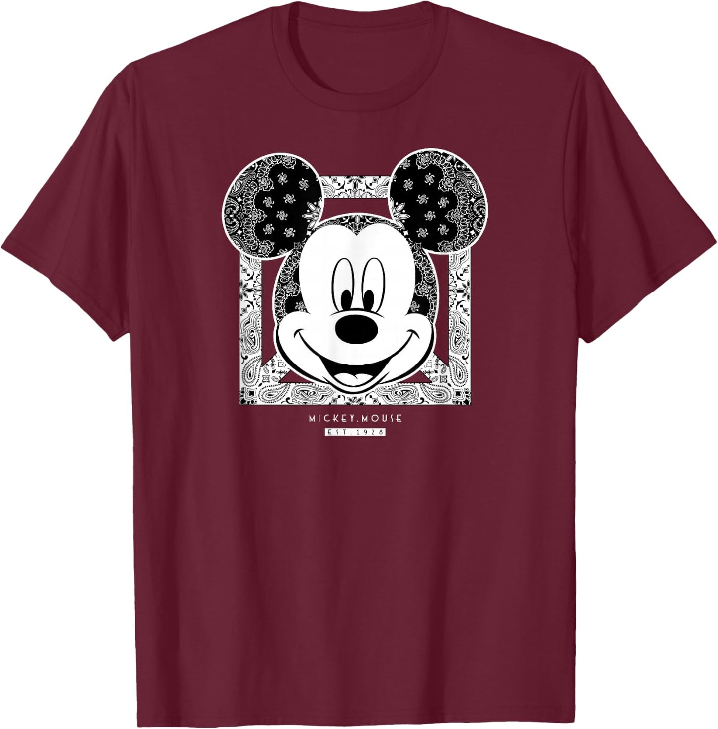Disney Mickey Mouse Bandana Small T-Shirt - T-Shirt | Maroon