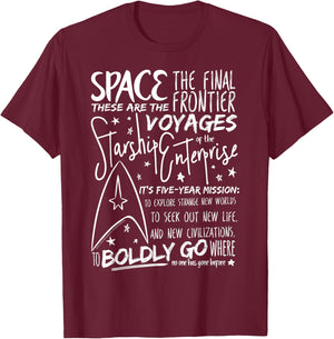Star Trek Original Series Handwritten Speech Graphic T-Shirt - T-Shirt | Maroon