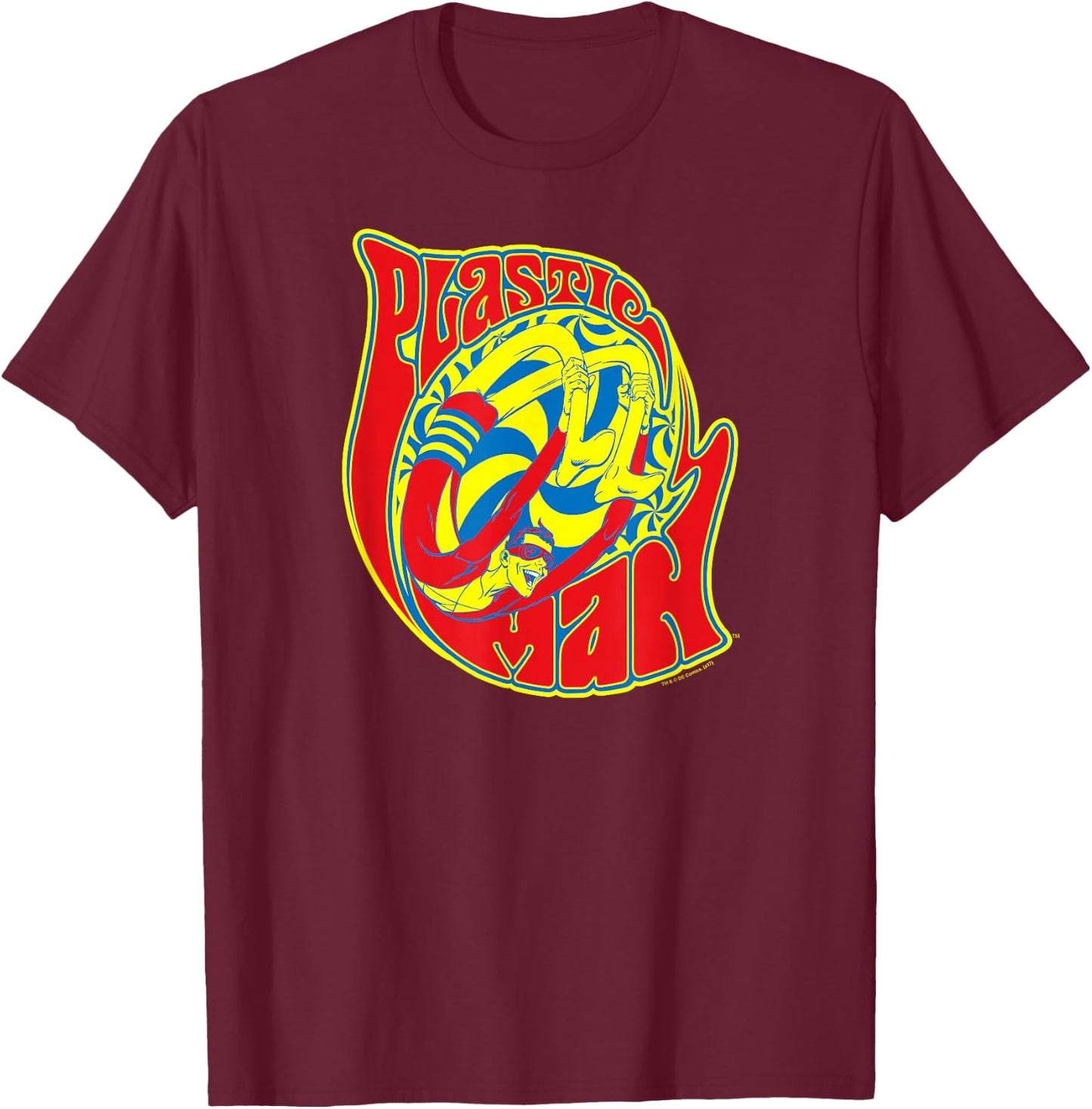 Justice League Plastic Man How I Roll T Shirt T-Shirt - T-Shirt | Maroon