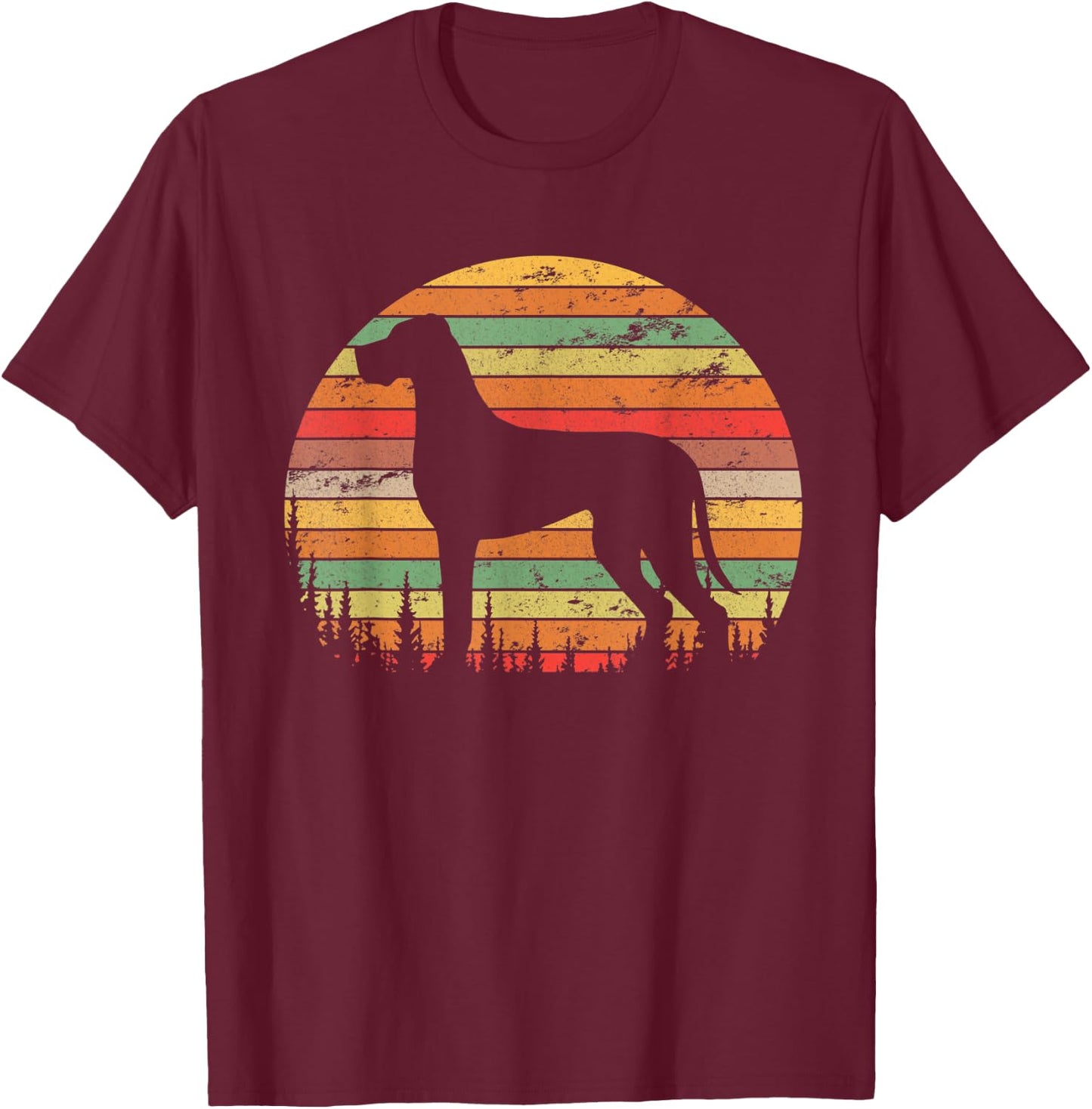 Vintage Retro Shirt Great Dane Dog Women Kid T-Shirt - T-Shirt | Maroon