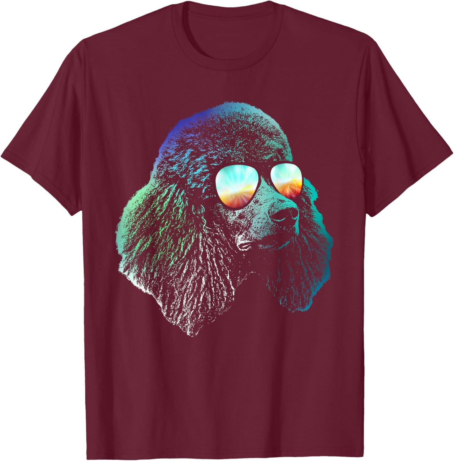 Disco Groovy Poodle Dog Gift T-Shirt - T-Shirt | Maroon