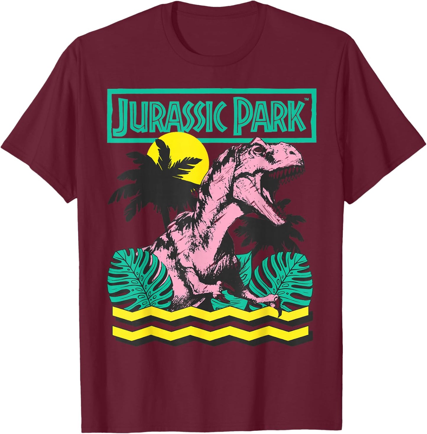 Jurassic Park Vintage T-Rex Roar Retro Small T-Shirt - T-Shirt | Maroon