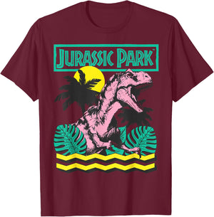 Jurassic Park Vintage T-Rex Roar Retro Small T-Shirt - T-Shirt | Maroon