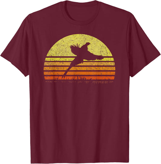 Pheasant Hunting South Dakota Upland Bird Game Hunter Retro T-Shirt - T-Shirt | Maroon