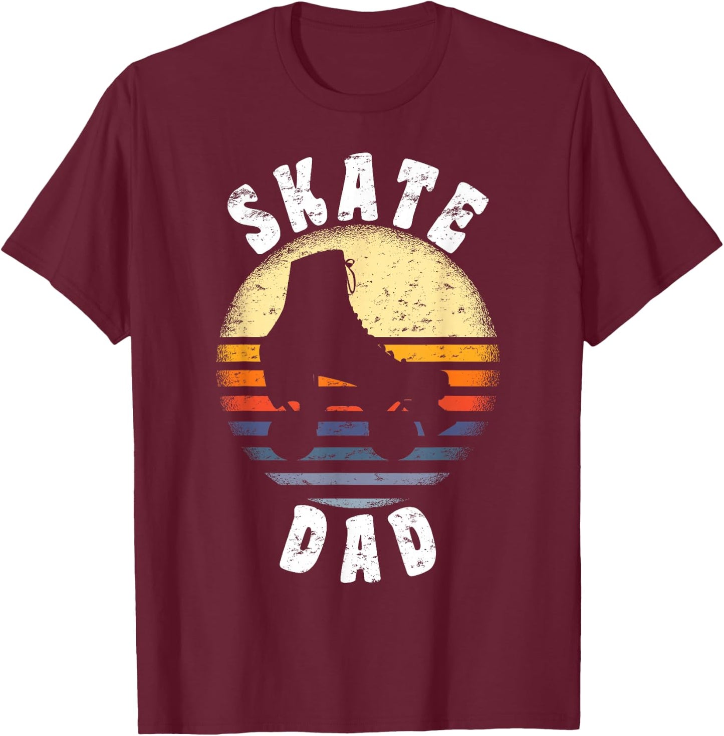 Roller Skate Dad Shirt Vintage Rollerskate Father Gift T-Shirt - T-Shirt | Maroon