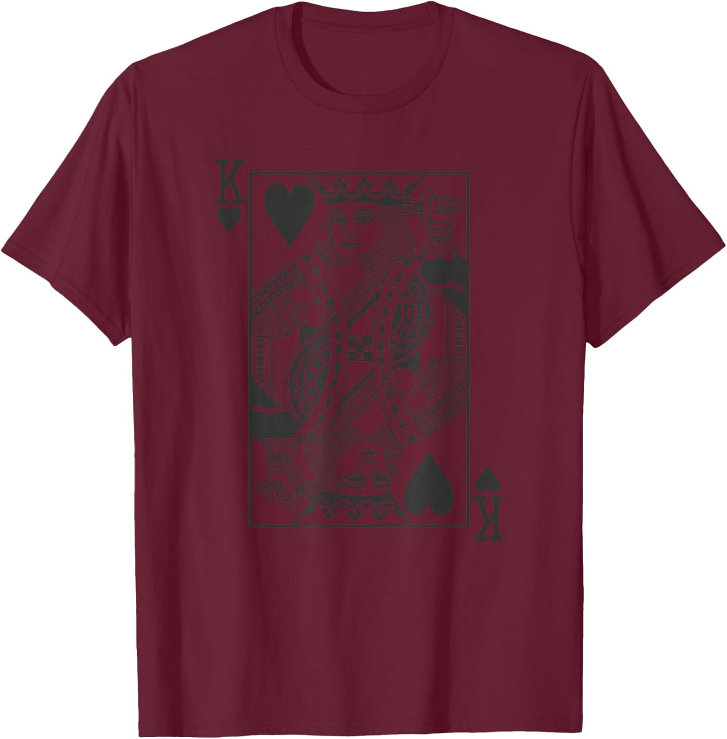 The Original King of Hearts Dark Design T-Shirt - T-Shirt | Maroon