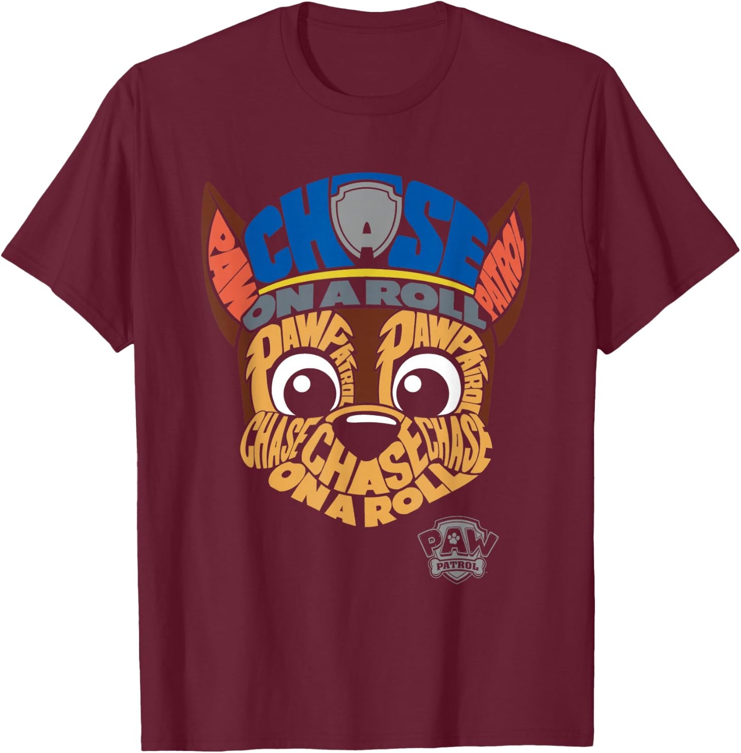 PAW Patrol Chase Face T-Shirt - T-Shirt | Maroon