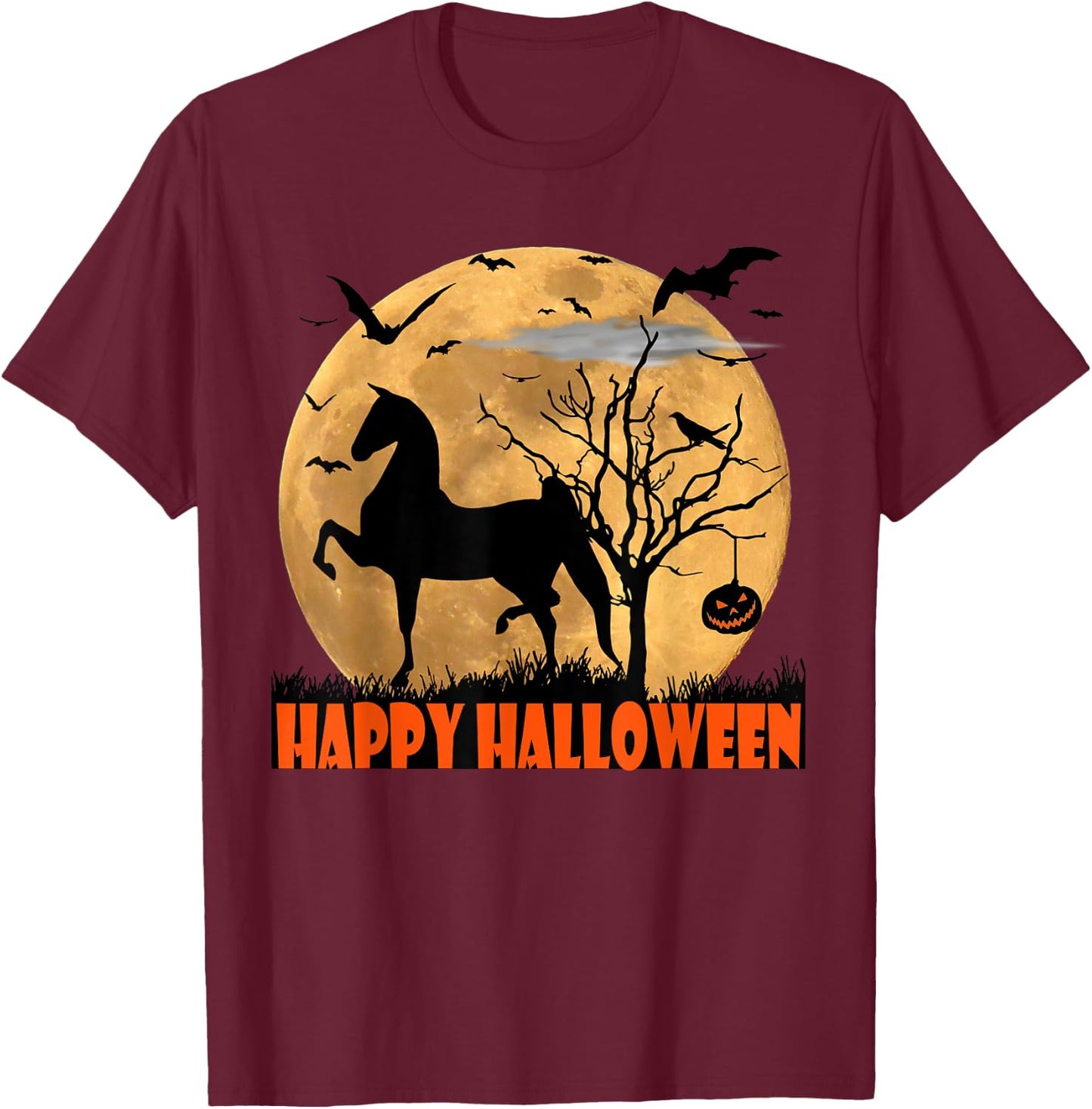 World Champion Saddlebred, Walk Trot Horse, Flying Bats T-Shirt - T-Shirt | Maroon