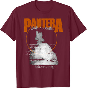 Pantera Official War Nerve T-Shirt - T-Shirt | Maroon