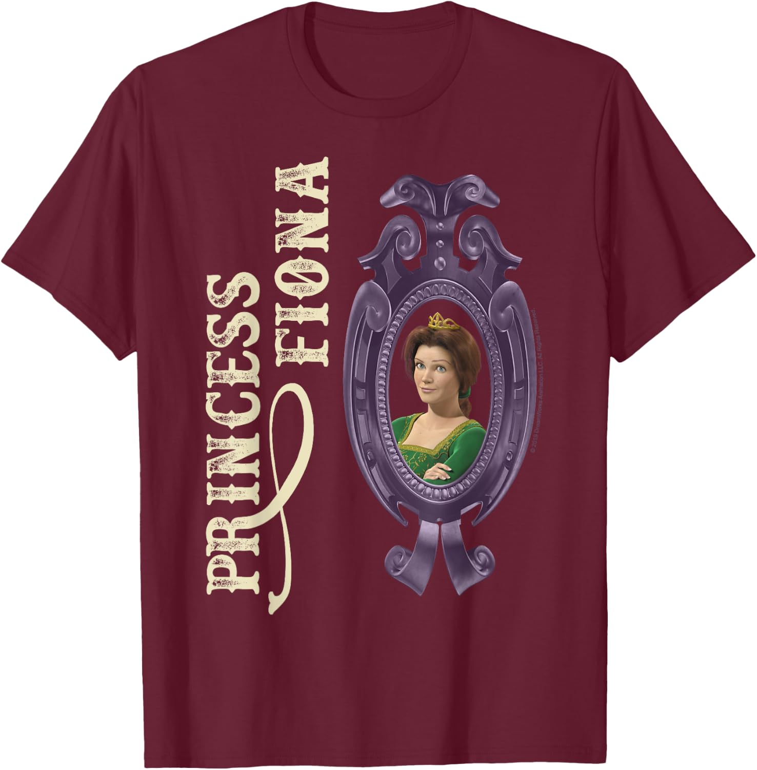 Shrek Princess Fiona In Mirror Poster T-Shirt - T-Shirt | Maroon