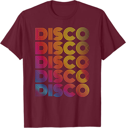 70's 80s Disco Dancing Party Vintage Retro Old School Outfit T-Shirt - T-Shirt | Maroon