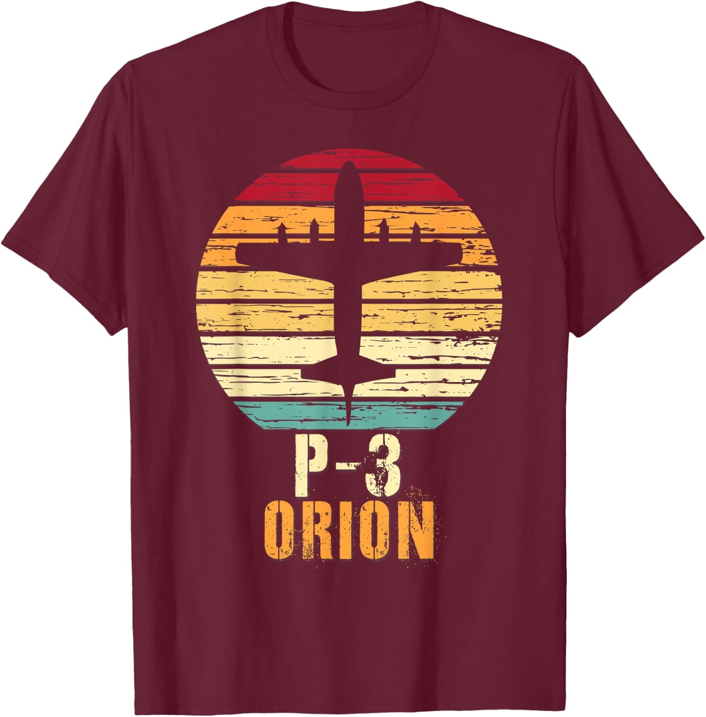 Vintage Lockheed P-3 Orion Aviation Shirt T-Shirt - T-Shirt | Maroon