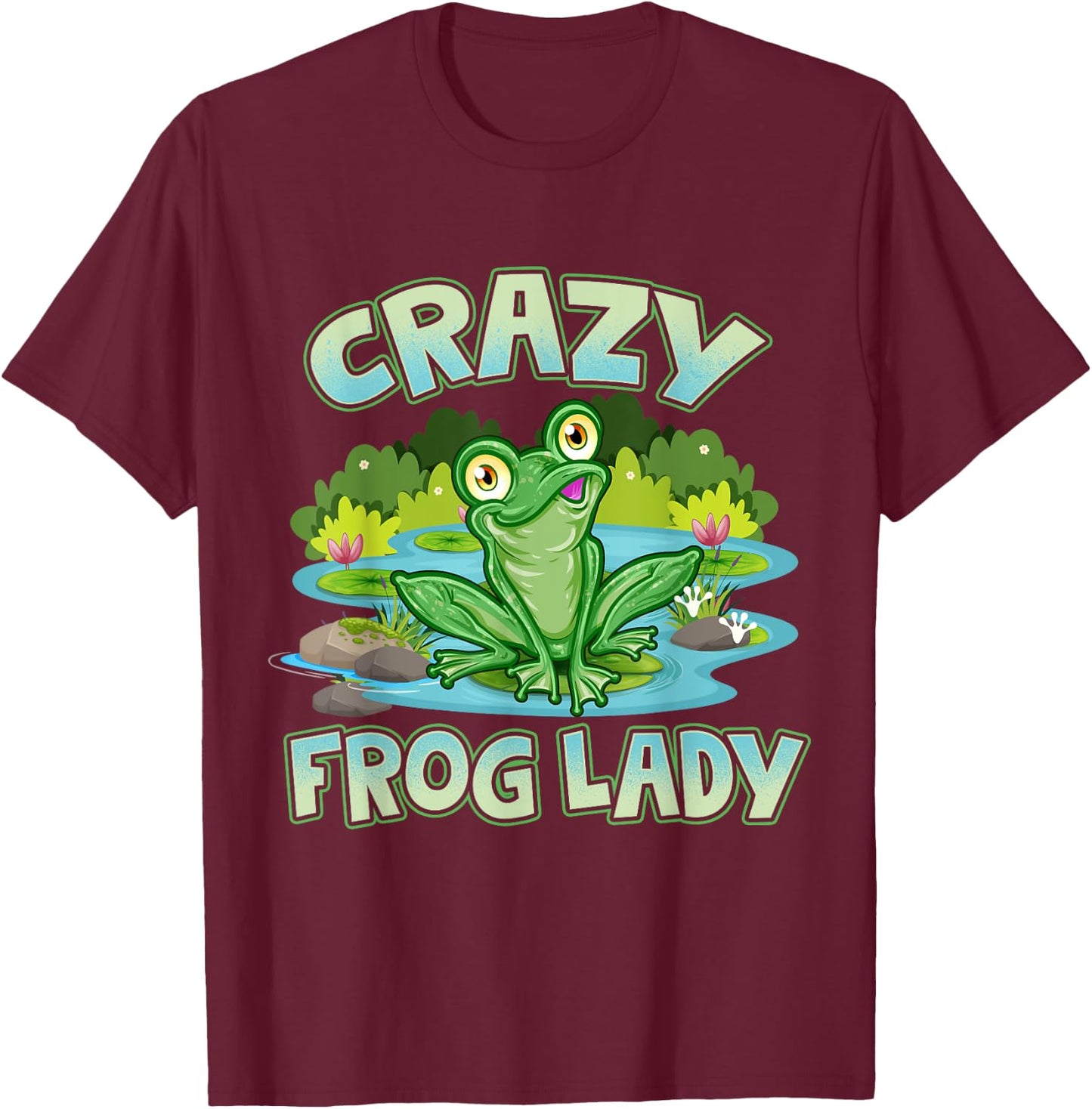 Crazy Frog Lady Lover Gift T-Shirt - T-Shirt | Maroon