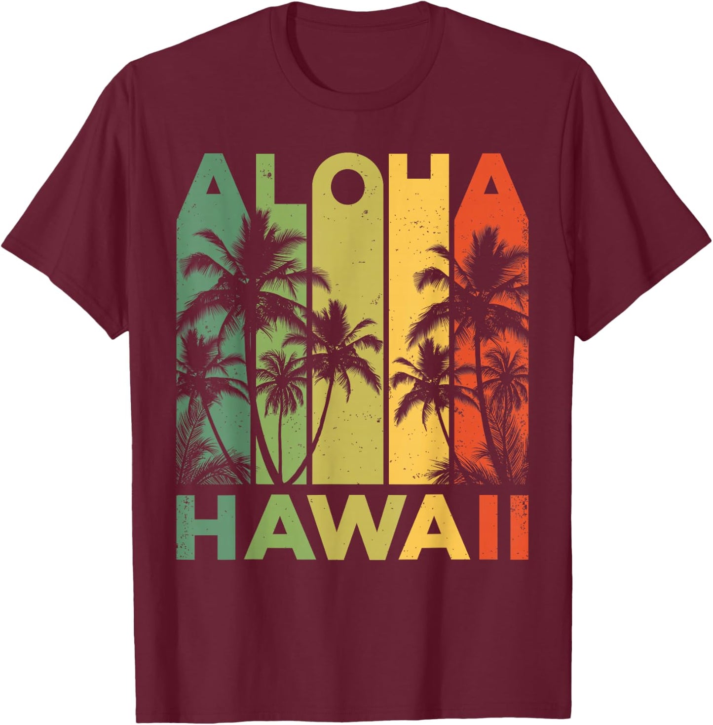 Aloha Hawaii Hawaiian Island Retro Vintage 1980s Throwback T-Shirt - T-Shirt | Maroon