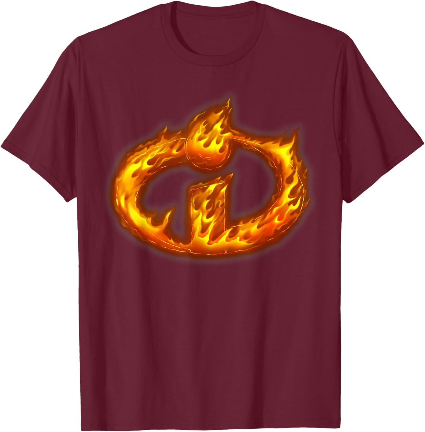 Disney Pixar Incredibles Flaming Hot Logo Graphic T-Shirt - T-Shirt | Maroon