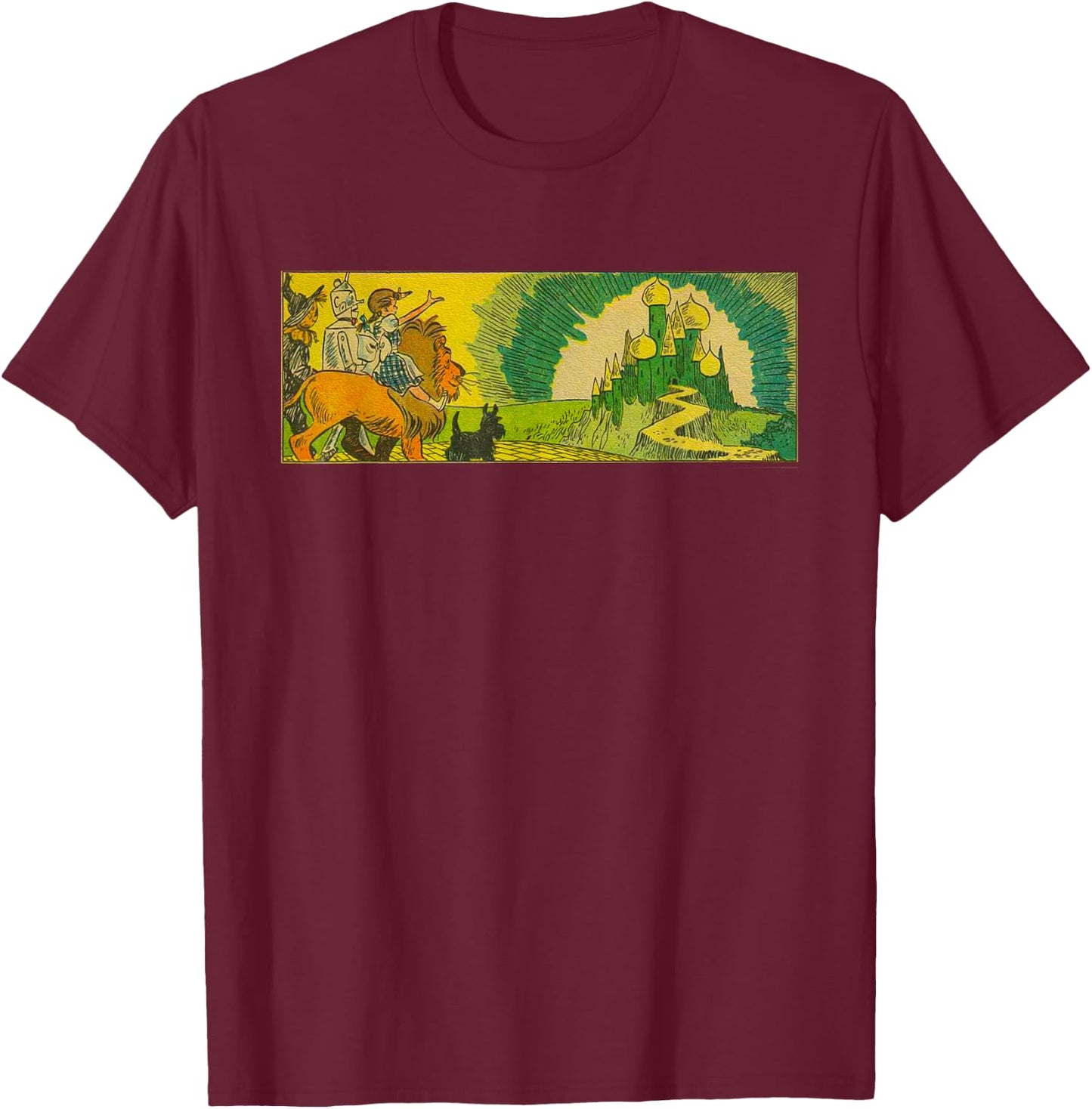 Tin Man Scarecrow Cowardly Lion Dorothy Toto Wizard of OZ T-Shirt - T-Shirt | Maroon