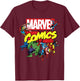 Marvel Exclusive Avengers Retro Comic Group Shot Logo T-Shirt - T-Shirt | Maroon
