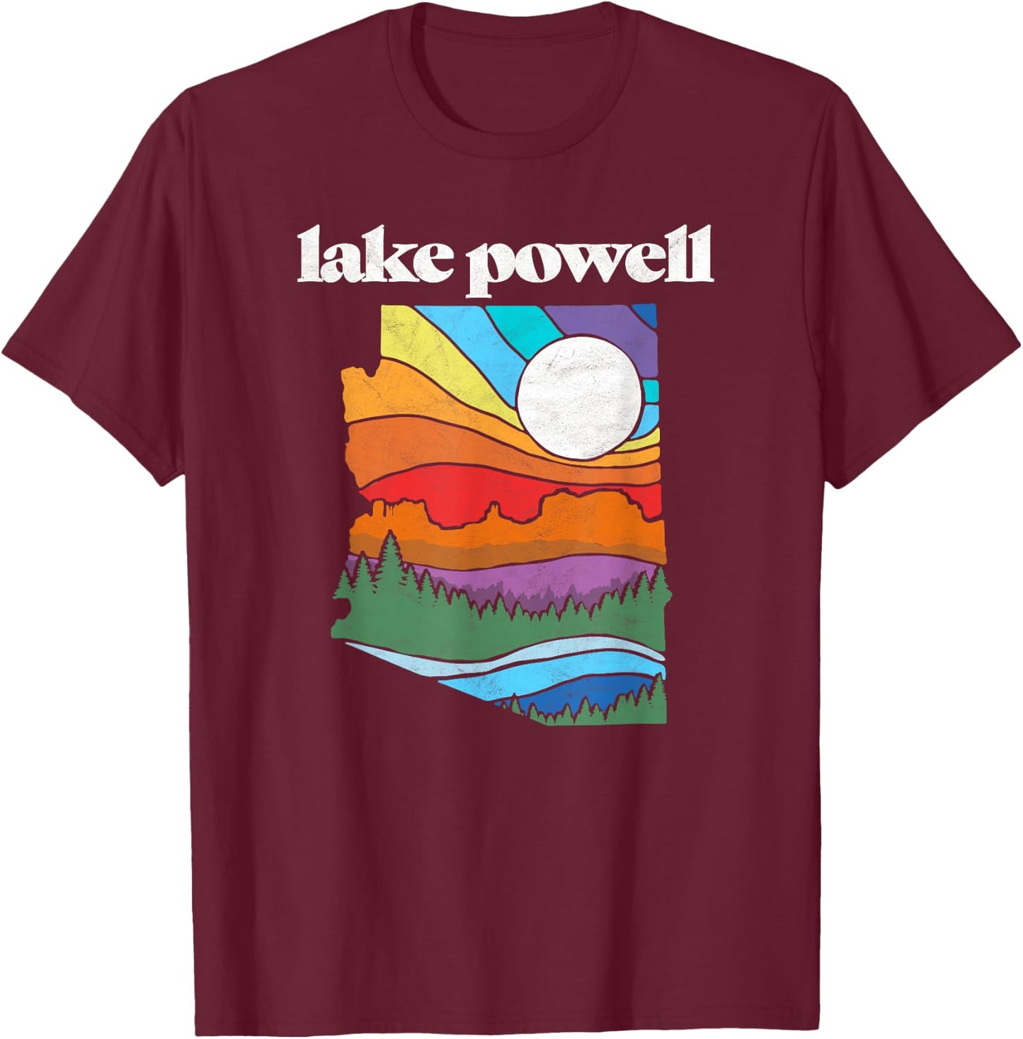Lake Powell Arizona Vintage Nature Design Outdoor Graphic T-Shirt - T-Shirt | Maroon