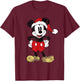 Disney - Santa Mickey Mouse Christmas T-Shirt - T-Shirt | Maroon