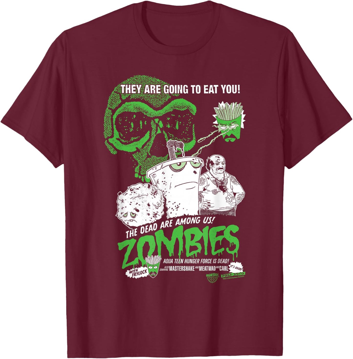 Aqua Teen Hunger Force Zombies T-Shirt - T-Shirt | Maroon
