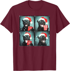 Panther Santa Hat Funny Christmas Panther T-Shirt - T-Shirt | Maroon