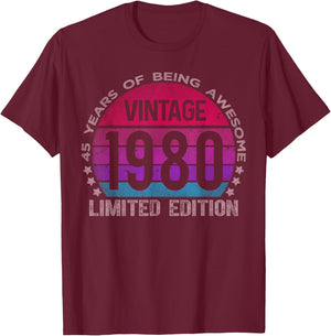 45 Year Old Gifts Limited Edition 45th Birthday Women T-Shirt - T-Shirt | Maroon