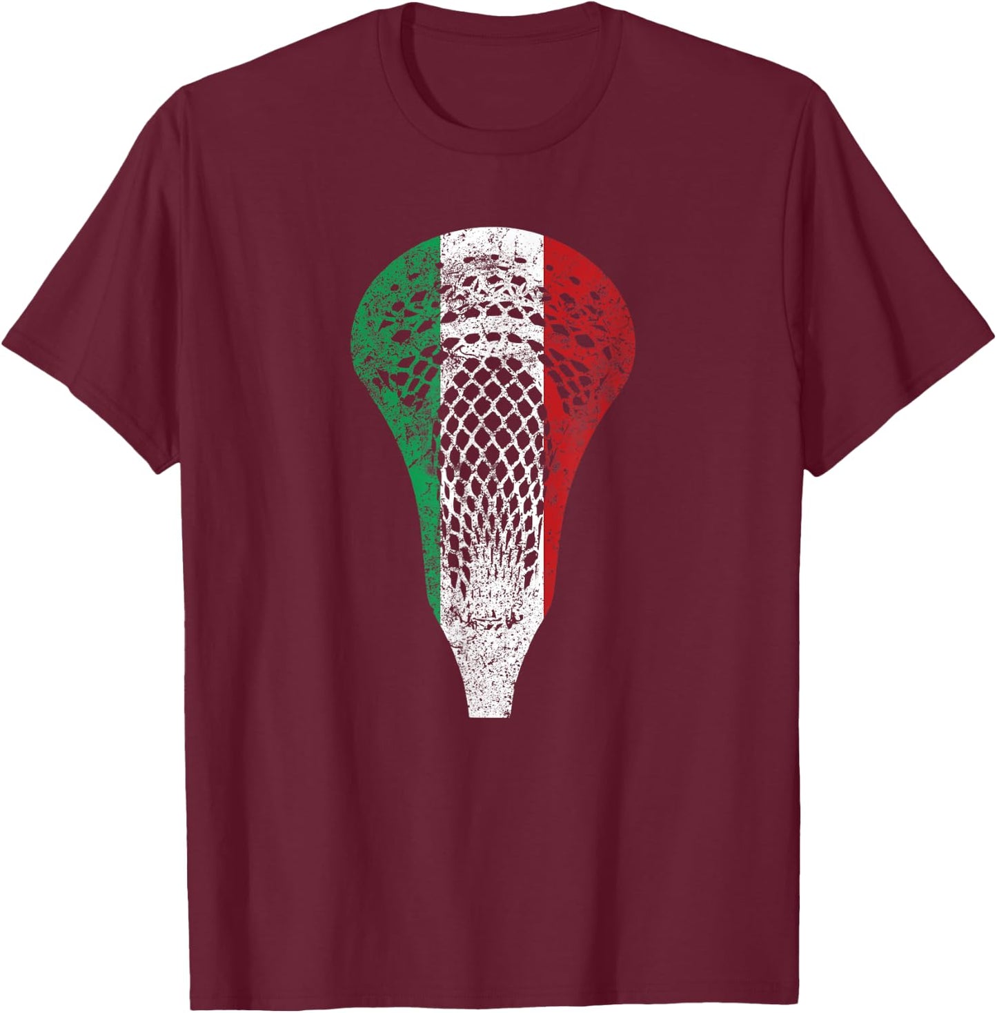 Italy Flag Italian Lacrosse T-Shirt - T-Shirt | Maroon
