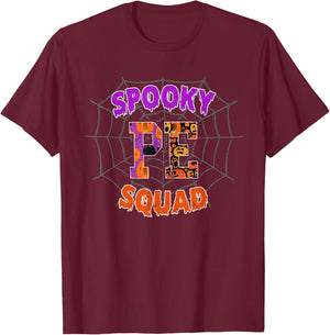 PE Squad Team PE Teacher Halloween T-Shirt - T-Shirt | Maroon