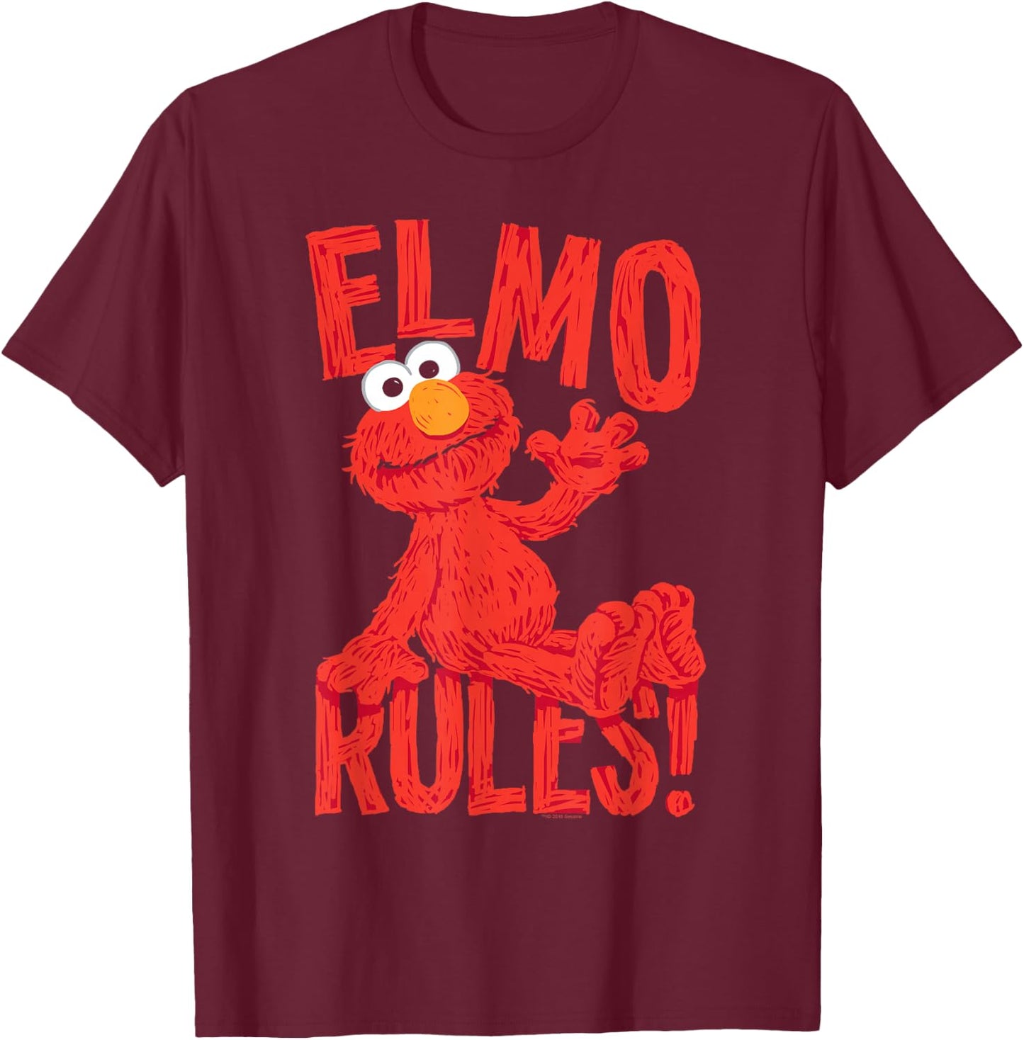 Sesame Street Elmo Rules T-Shirt - T-Shirt | Maroon