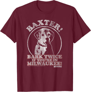 Anchorman Baxter Bark Twice Portrait T-Shirt - T-Shirt | Maroon