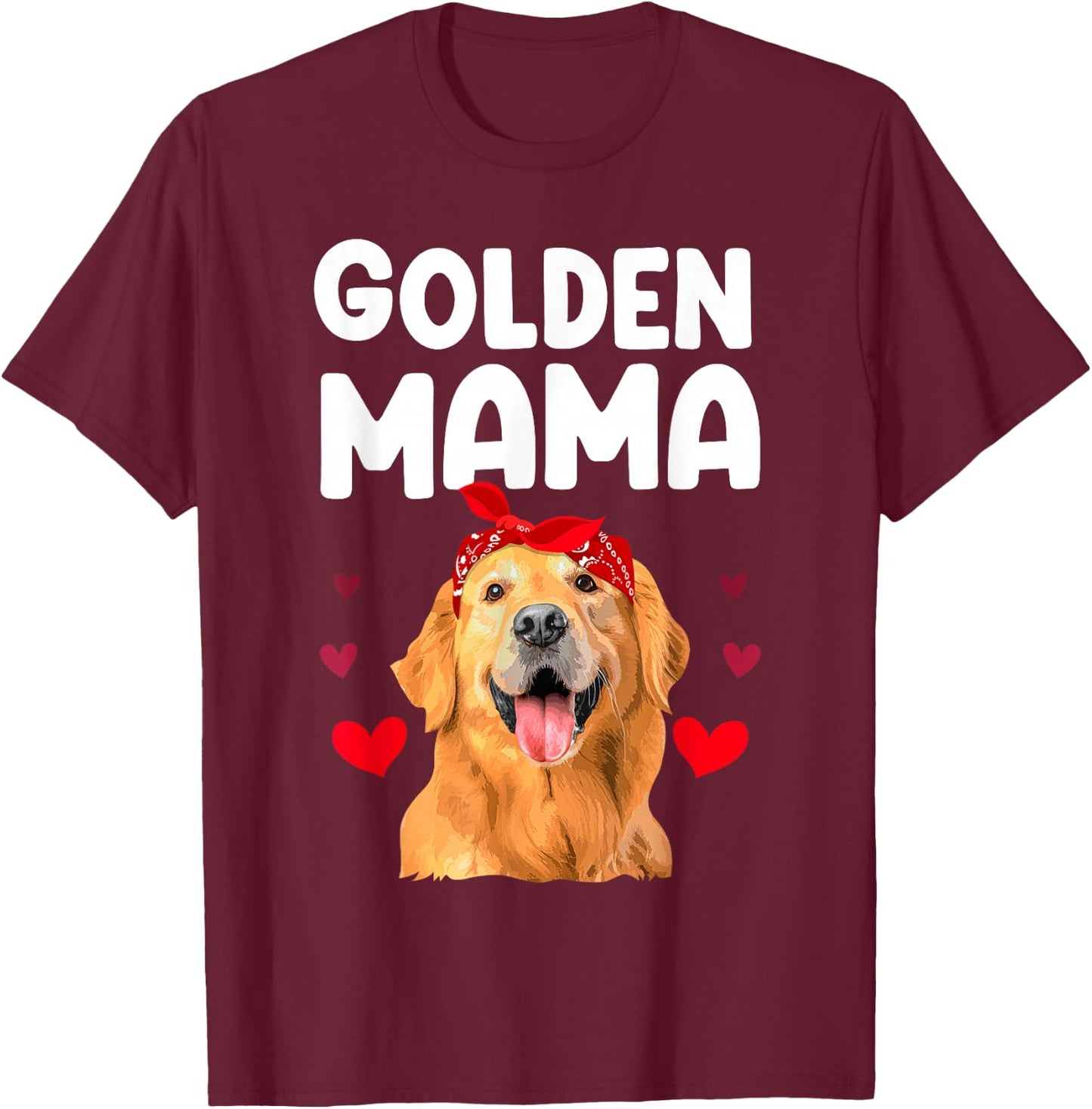 Golden Retriever Design For Mom Women Golden Retriever Lover T-Shirt - T-Shirt | Maroon