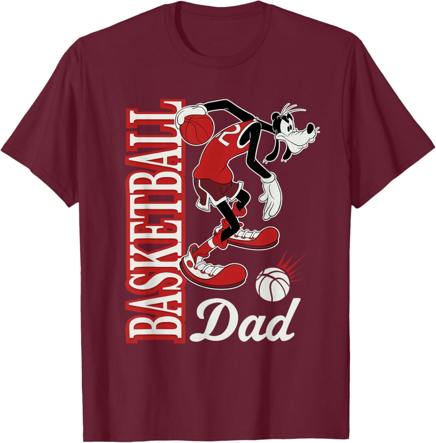 Disney Basketball Dad Sports Goofy Father's Day T-Shirt - T-Shirt | Maroon