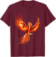 Rising Phoenix Fire Fenix Inspirational Fantasy Gift T-Shirt - T-Shirt | Maroon