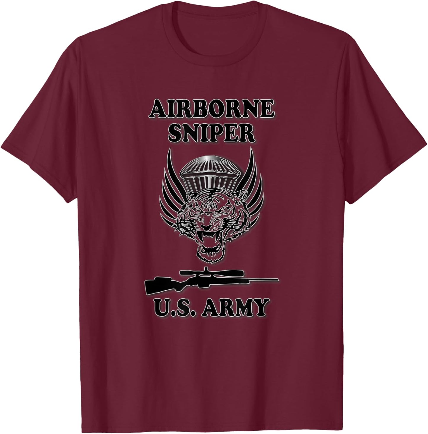 U.S. Army Airborne Sniper T-Shirt - T-Shirt | Maroon