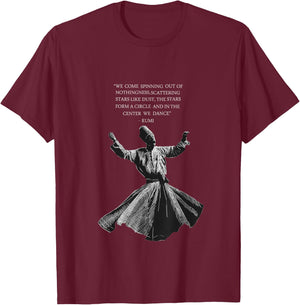 Rumi Whirling Dervish T-Shirt - T-Shirt | Maroon