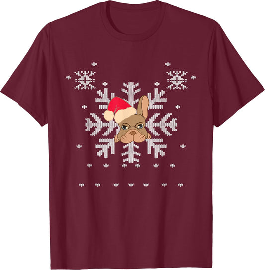 Marvel Hawkeye Snowflake Puppy Holiday T-Shirt - T-Shirt | Maroon