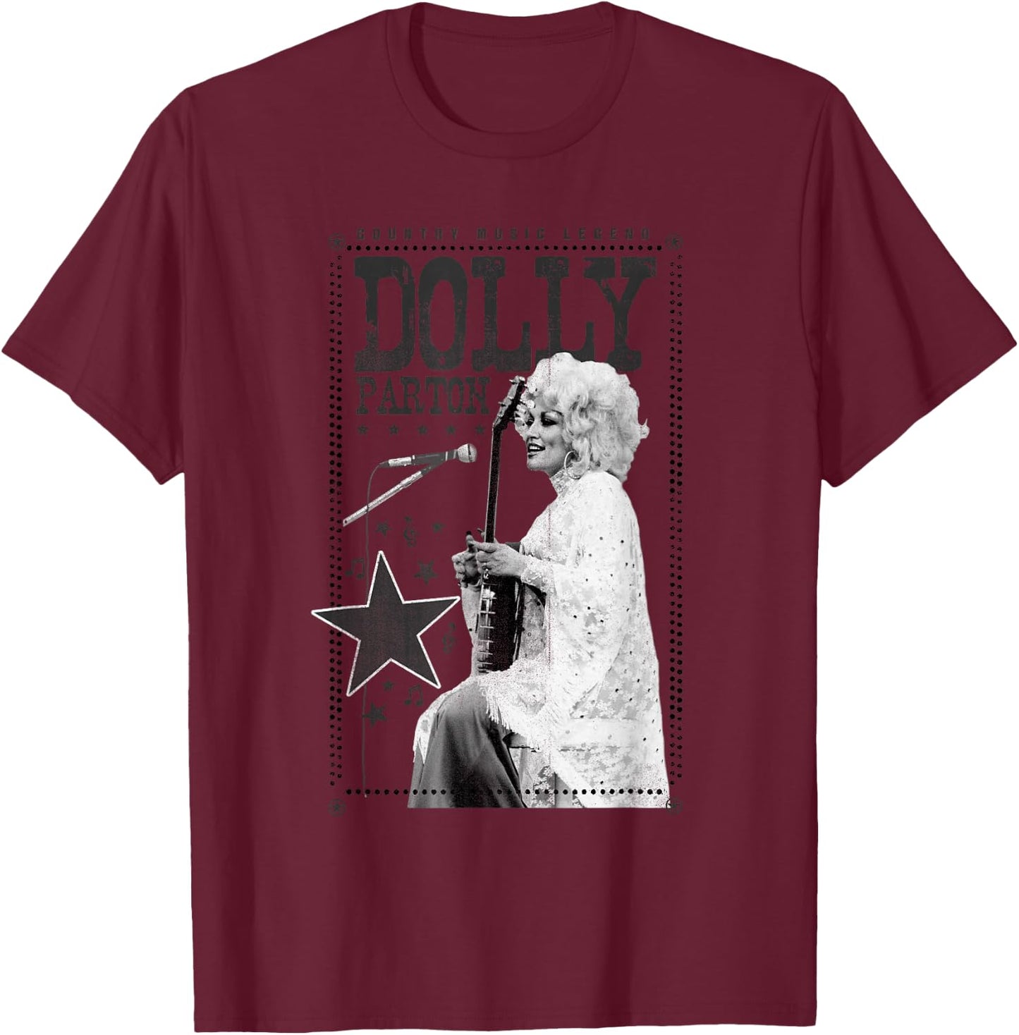 Dolly Parton Country Music Legend T-Shirt - T-Shirt | Maroon