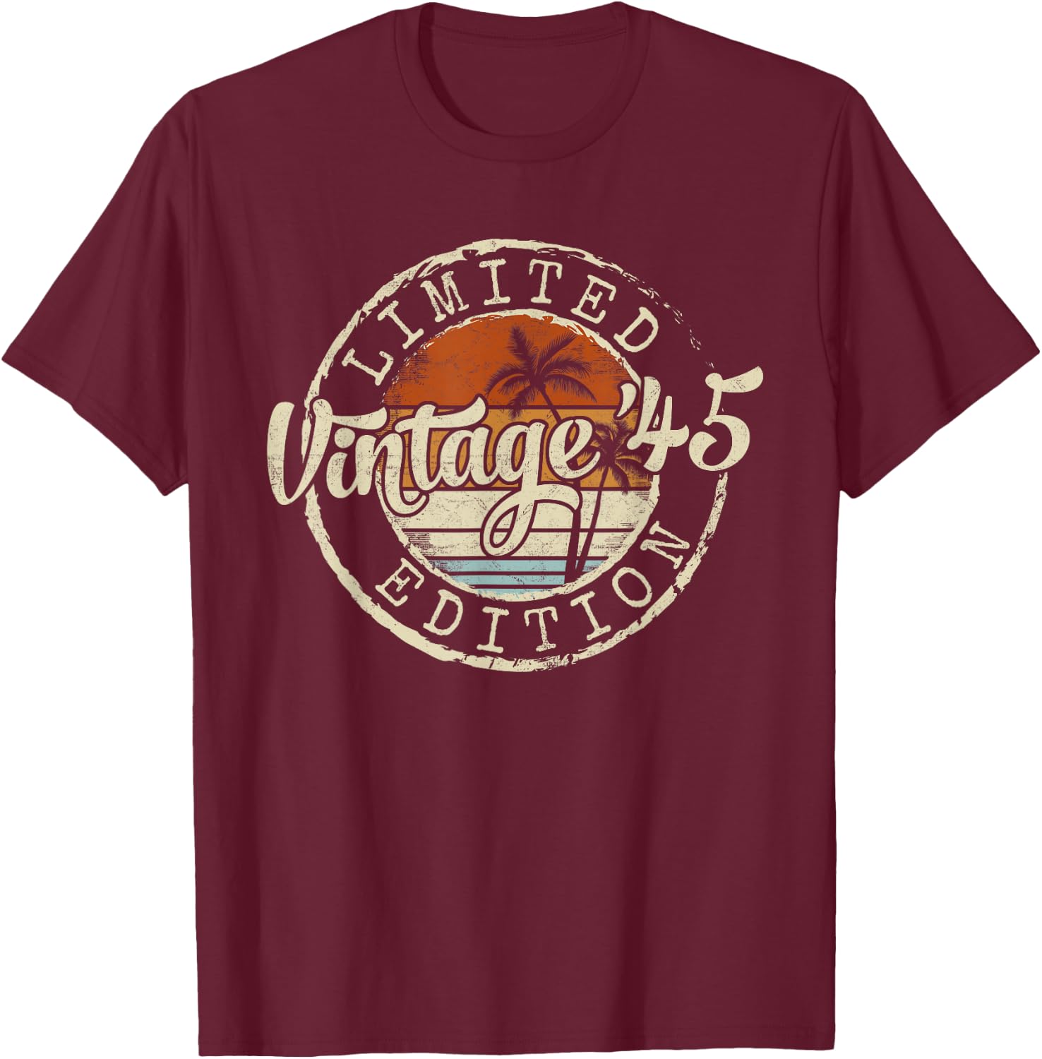 Vintage 1945 80th Birthday Gifts Women 80 Year Old T-Shirt - T-Shirt | Maroon