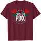 Portland Oregon Badge PDX Portland Squad Pacific Wonderland T-Shirt - T-Shirt | Maroon