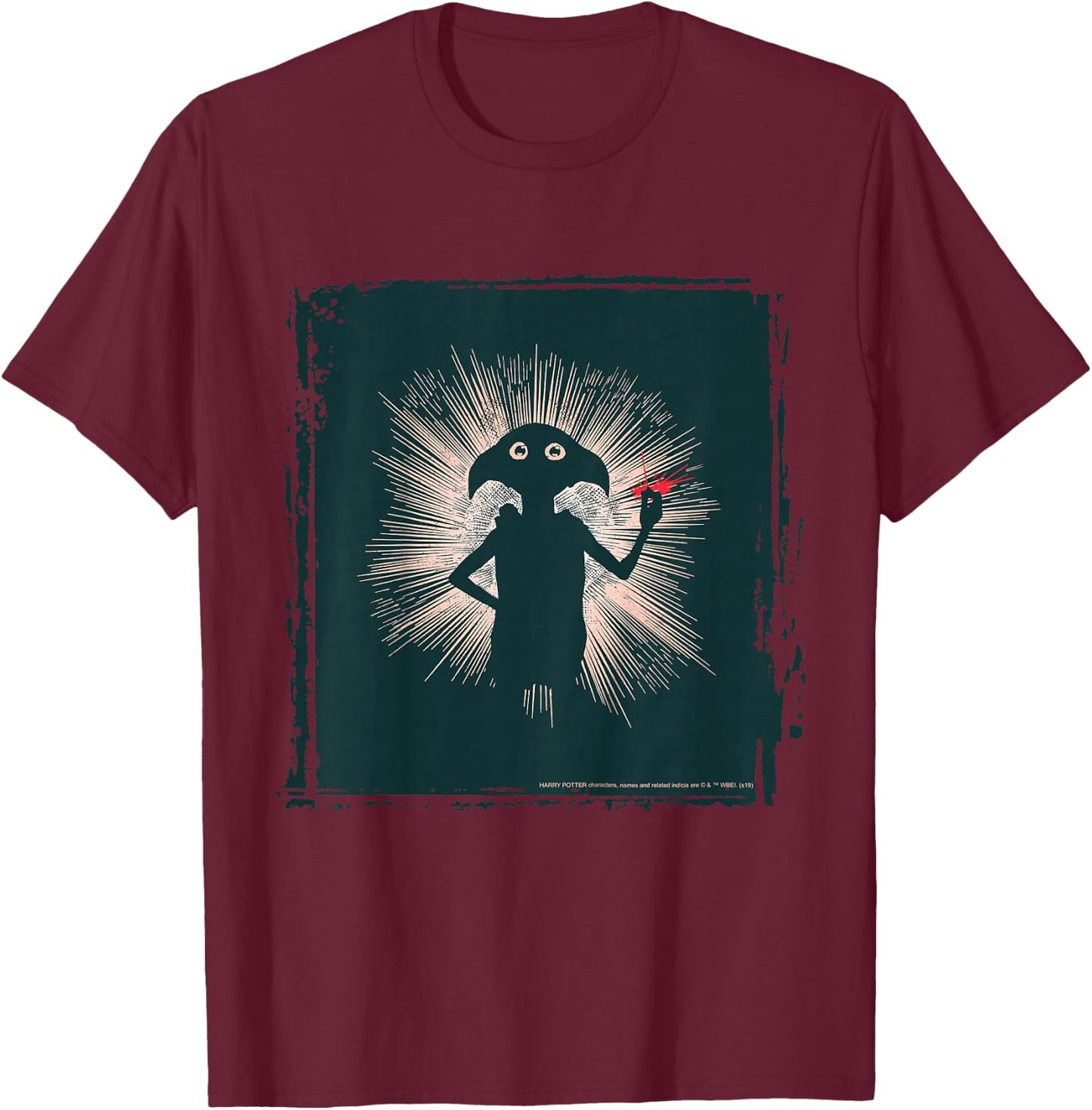 Kids Harry Potter Dobby Magical Snap Silhouette T-Shirt - T-Shirt | Maroon