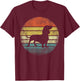 Dachshund Lover Owner Gifts Retro Sunset Dog Silhouette Dad T-Shirt - T-Shirt | Maroon